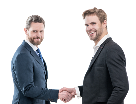 Two guys shaking hands