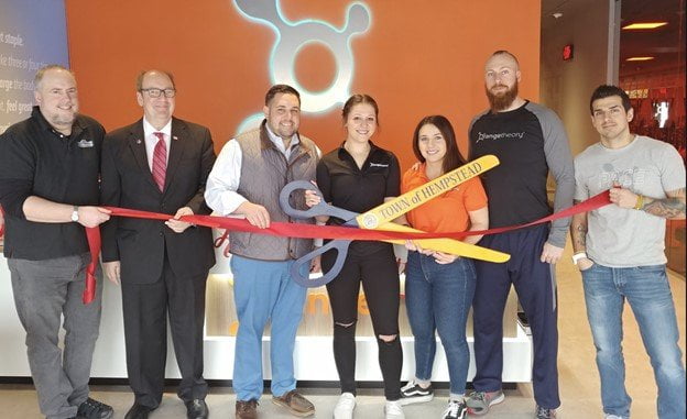 Cutting the ribbon